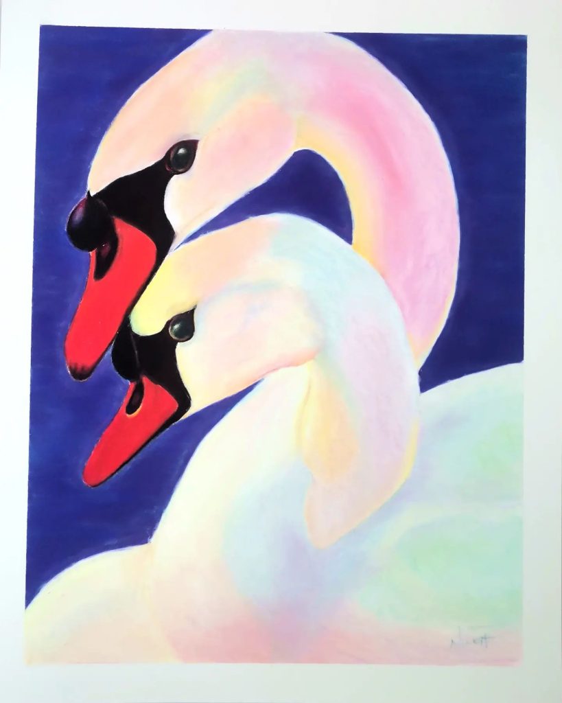 Swan Couple Med: Pastel Dim: 30cm x 24cm Price: £85