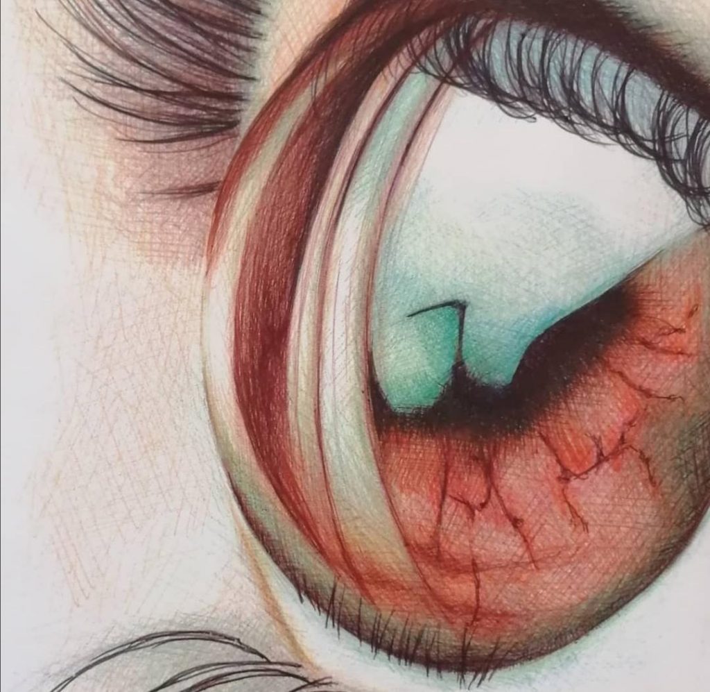 Prophecy Med: Ball Point Pen Dim: 20 x 20cm (Sold)