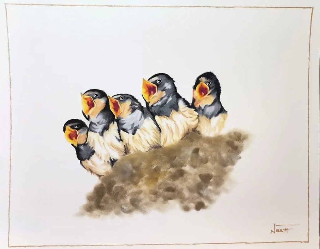 Hungry Mouths Med: Pastel Dim: 24 x 30cm Price: £85