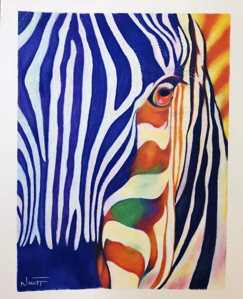 Zebra Med: Pastel Dim 30 x 24cm £86 (Limited Prints Available)